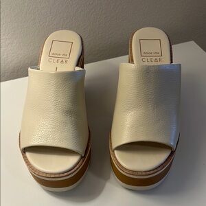 Dolce Vita Cream Mules with Platform Sole